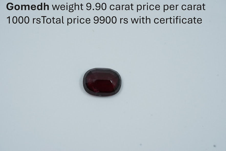 Natural Gomedh (Hessonite Garnet) – 9.90 Carat with Certificate | Astrological Gemstone