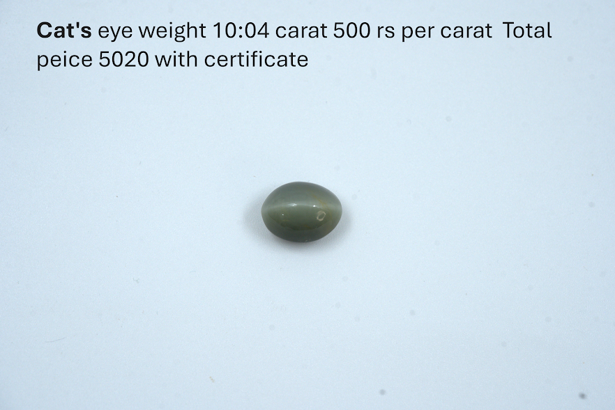 10.04-Carat Natural Cat’s Eye Gemstone with Certificate