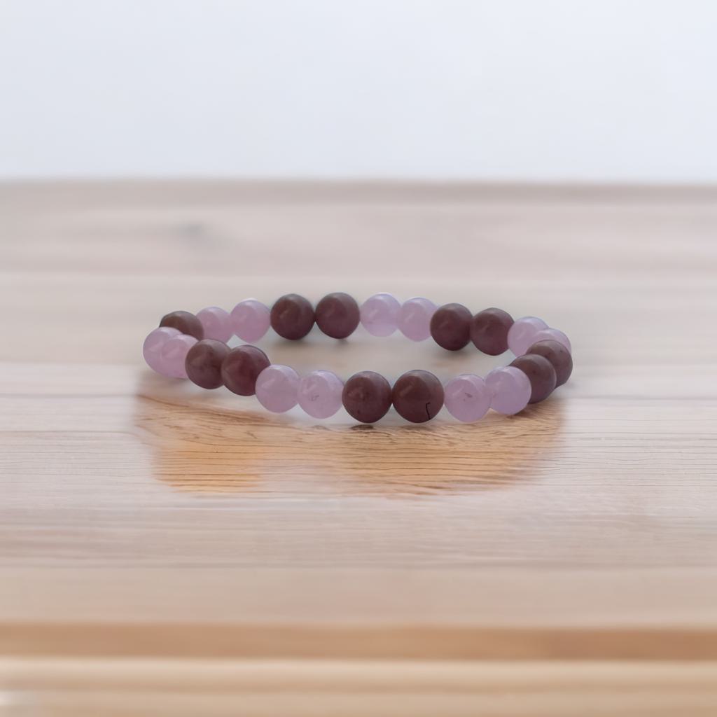 Love and relationship (rose quartz + rhodochrosite)