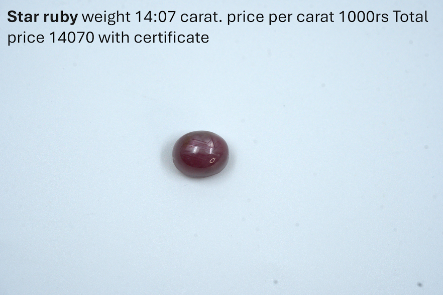 Natural 14.07-Carat Star Ruby with Certificate – Vivid Asterism Gemstone