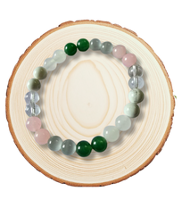 Anger control (Moonstone + green aventurine + rise quartz + selenight  + clear quartz +howlite)