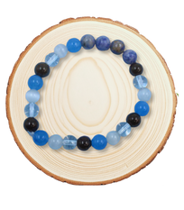 Aquarius Zodiac Bracelet – Sodalite, Quartz & Black Tourmaline