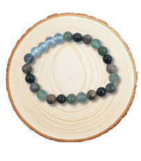 Capricorn Zodiac Bracelet – Clear Quartz, Moss Agate & Tourmaline