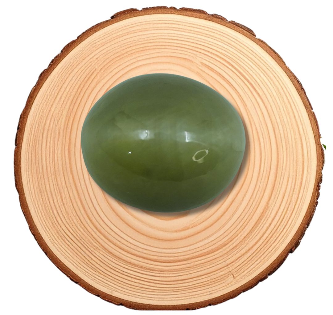 Natural 11-Carat Cat’s Eye Gemstone (Greenish Grey) with Certificate