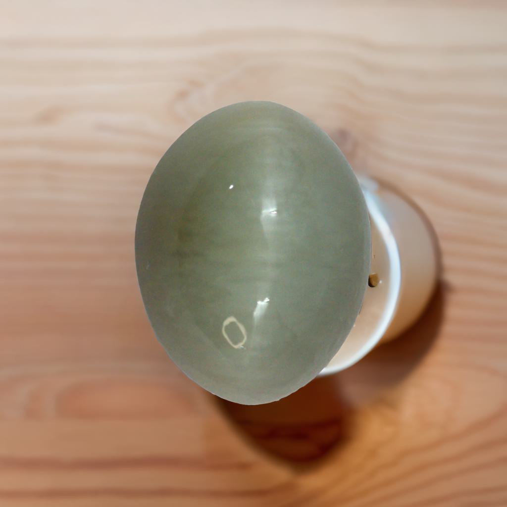 Natural 10.89-Carat Cat’s Eye Gemstone (Green Grey) with Certificate