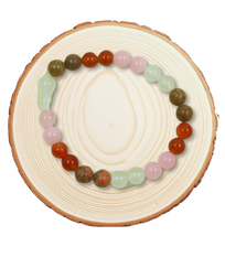 Fertility Bracelet – Carnelian, Moonstone, Rose Quartz & Unakite