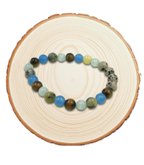 Gemini Zodiac Bracelet – Dalmatian Jasper, Chalcedony & Tiger Eye