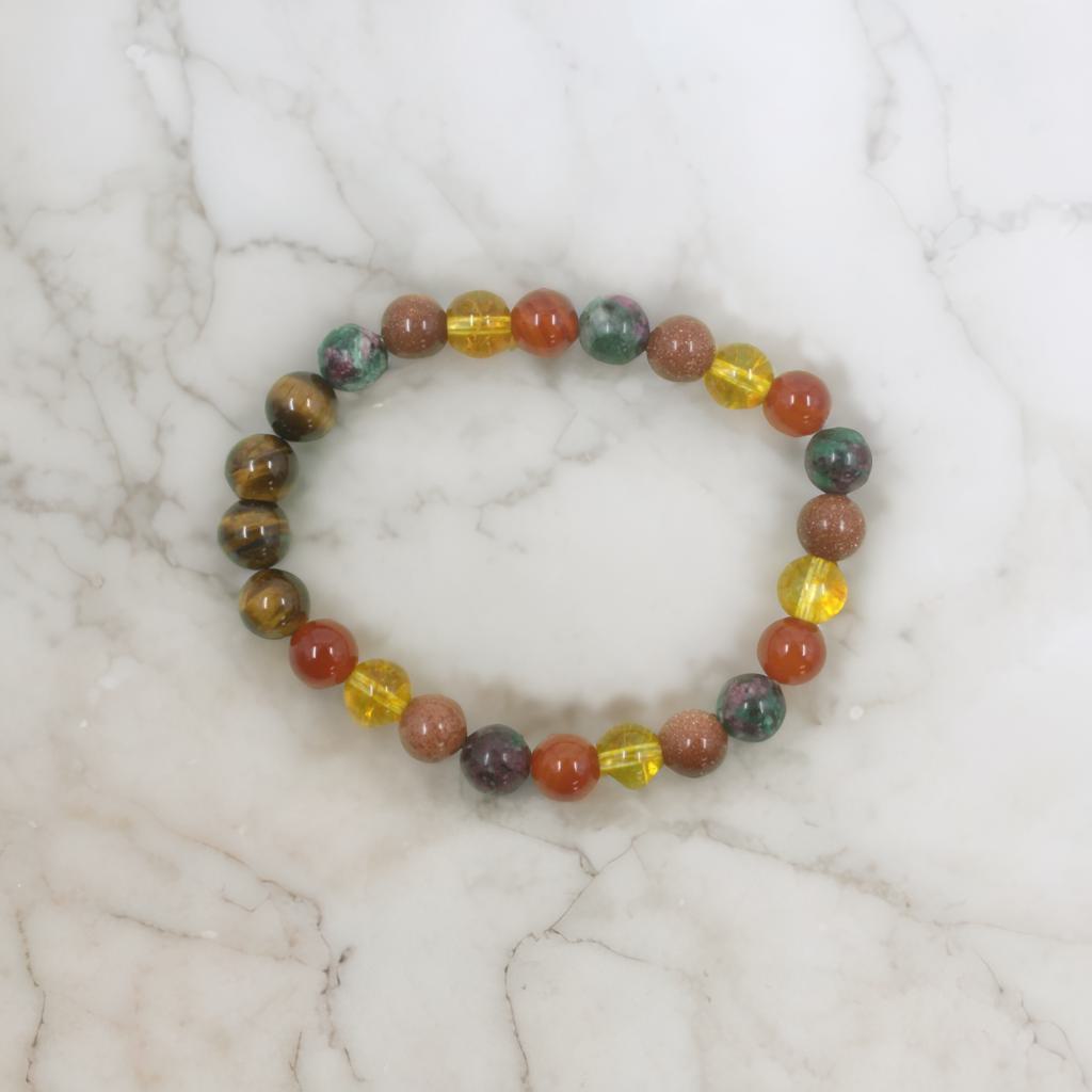 Leo Zodiac Bracelet – Tiger Eye, Ruby Zoisite, Citrine & More
