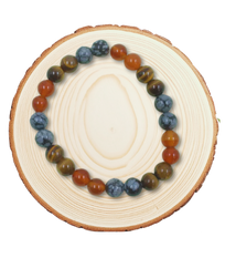 Positive Energy Bracelet – Snowflake Obsidian, Carnelian & Tiger Eye
