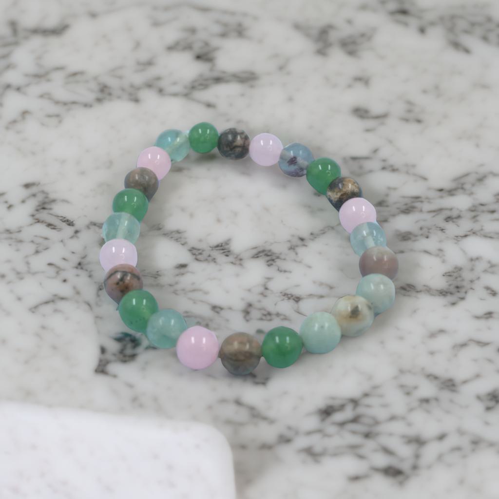Taurus Zodiac Bracelet – Amazonite, Rose Quartz, Rhodonite & More