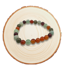 Virgo Zodiac Bracelet – Carnelian, Amazonite & Garnet Crystals