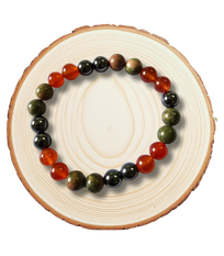 Weight gain Braclet (  Unakite + hematite +Carnelien)