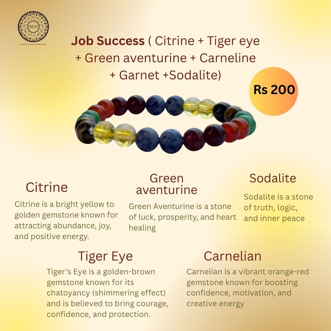 Job success ( citrine + tyger eye + green aventurine + carneline + garnet +sodalite)