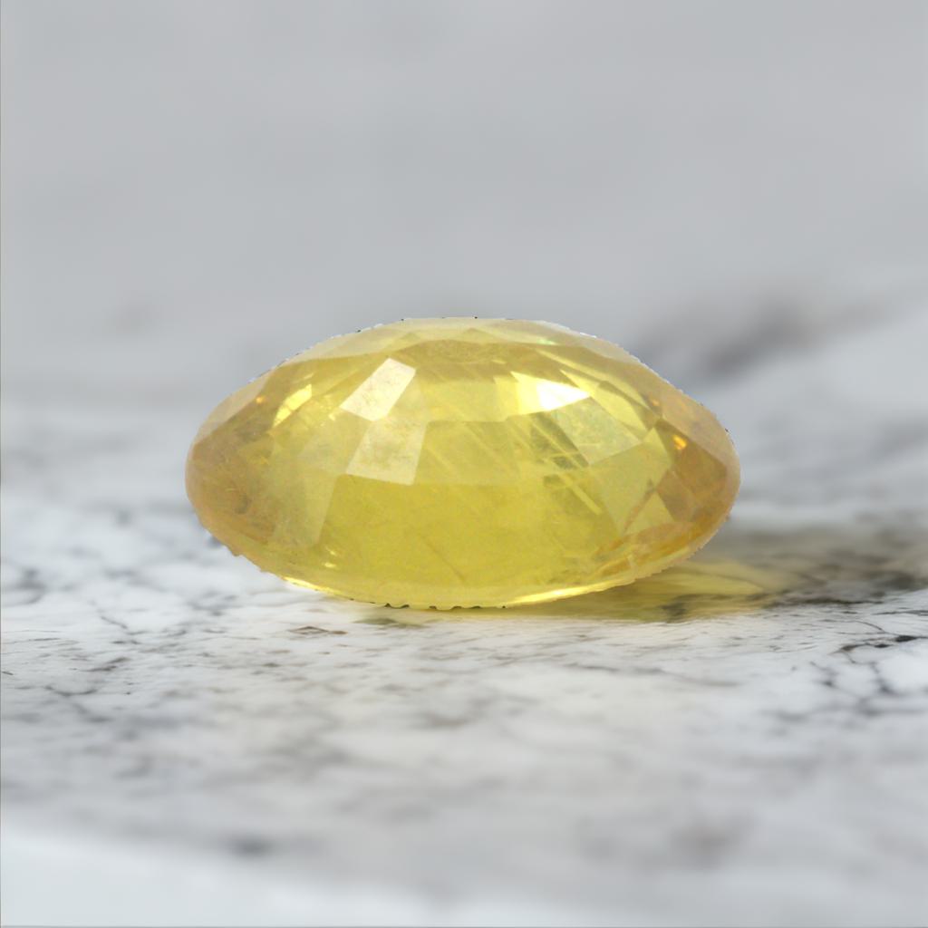 3.79 Carat Certified Yellow Sapphire with Certificate