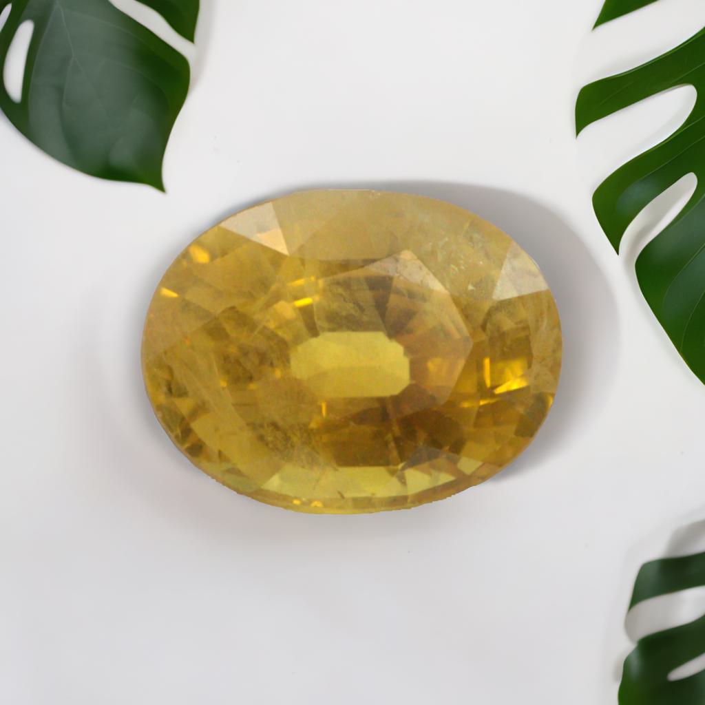 4.12 Carat Certified Yellow Sapphire with Certificate