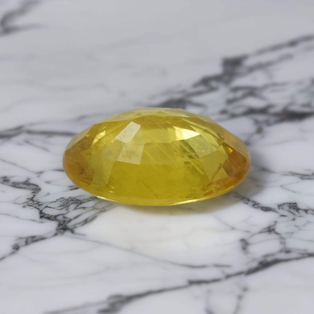 4.18 Carat Certified Yellow Sapphire with Certificate