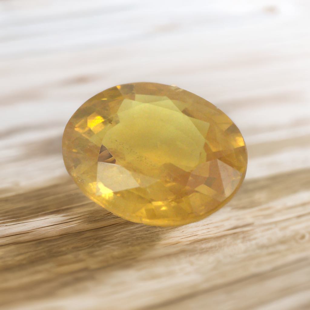 Certified 5.77 Carat Yellow Sapphire with Certificate