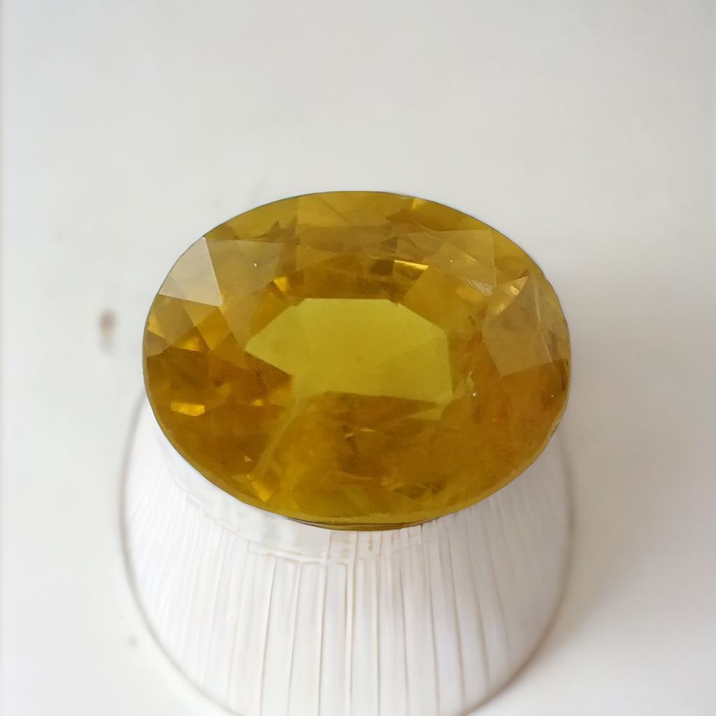 Natural Yellow Sapphire 4.10 Carat | Certified Golden Pukhraj Stone