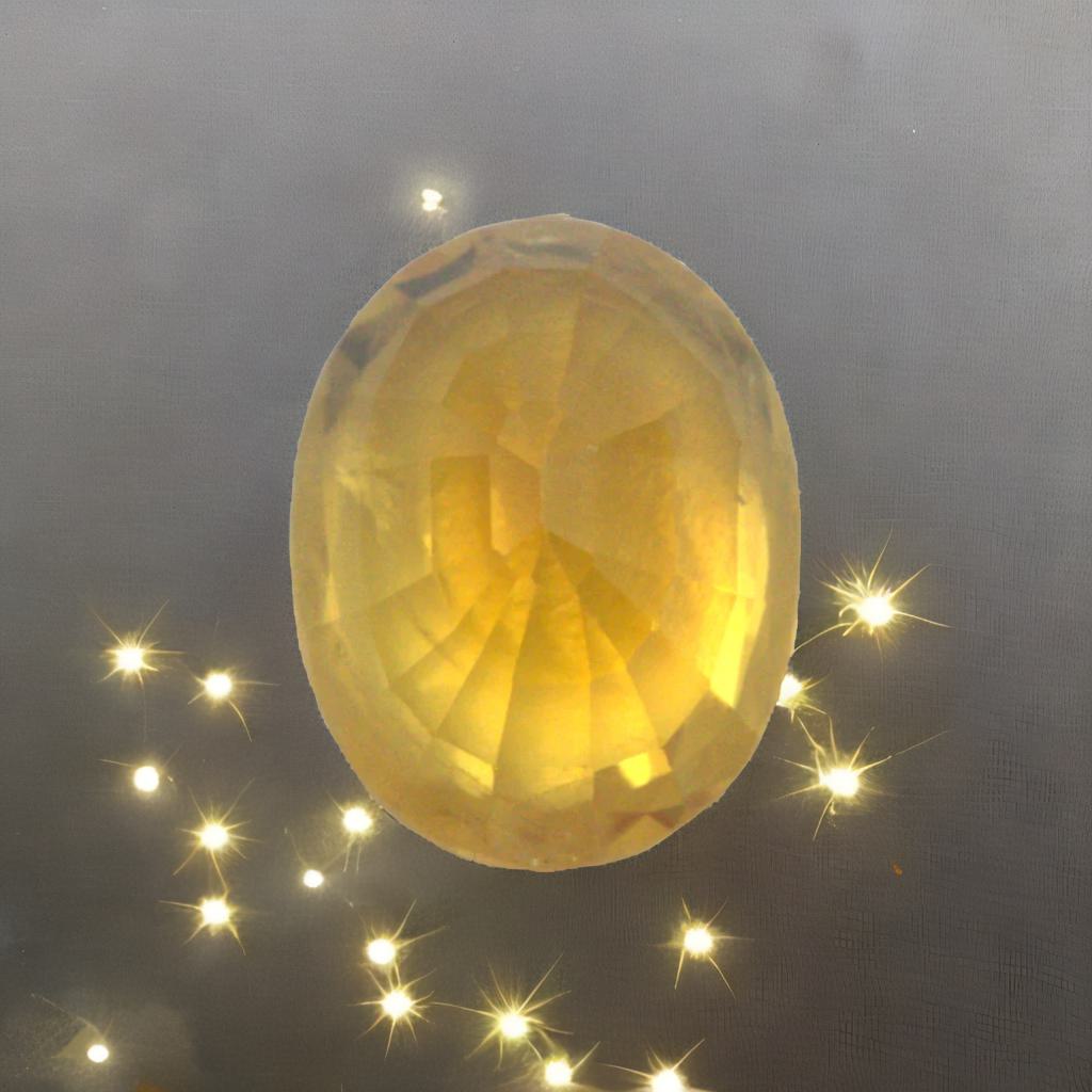 Certified 4.20 Carat Yellow Sapphire  with Lab Certificate