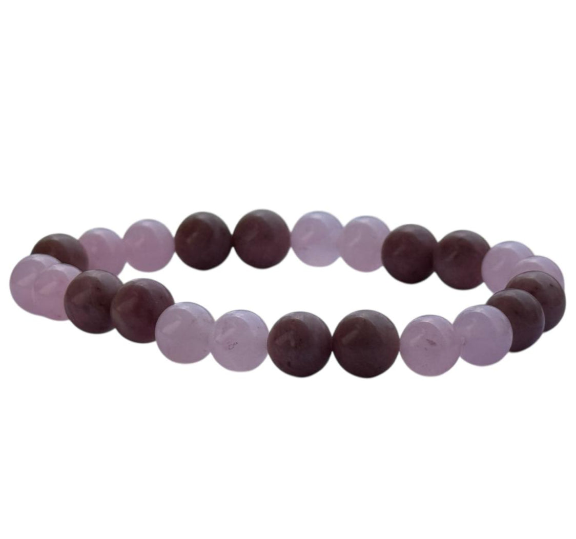 Love and relationship (rose quartz + rhodochrosite)