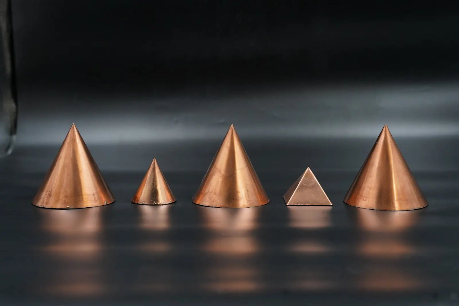 Mini Copper Energy Pyramid – 2 Inch | Polished Bronze Tone
